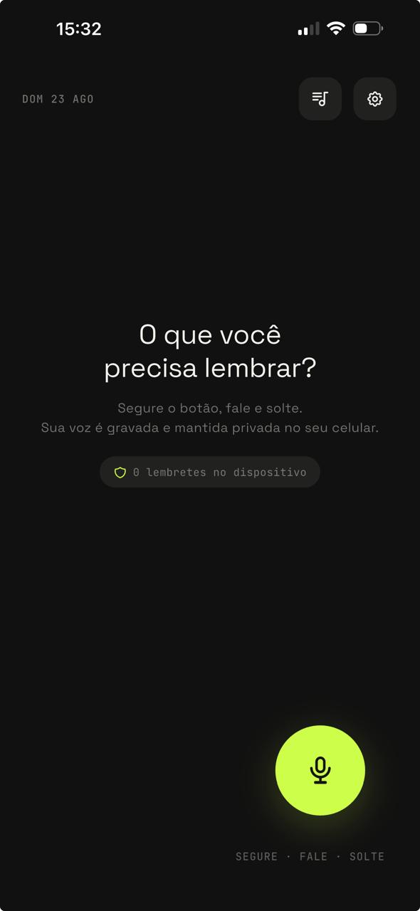Tela principal Lembre-me!